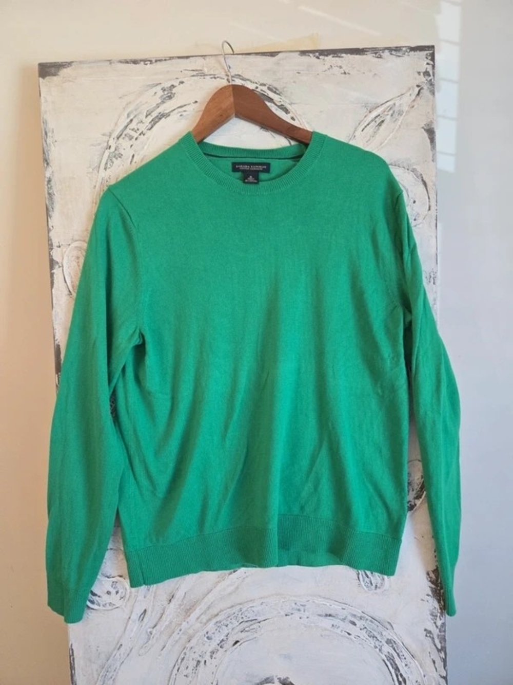Banana Republic Green Crewneck Sweater 15% Cashmere 85% Cotton